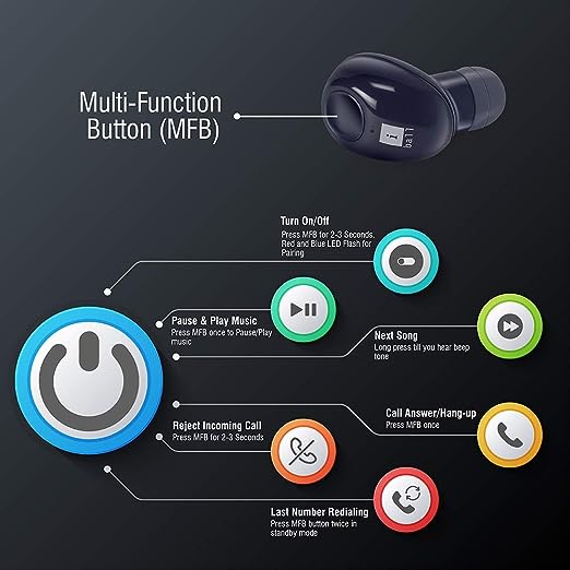 iBall B9 Nano Earwear Ring-Dock Bluetooth Wireless in Ear Earphones with Mic (Black) iBall B9 Nano Earwear Ring-Dock Bluetooth Wireless in Ear Earphones with Mic (Black)